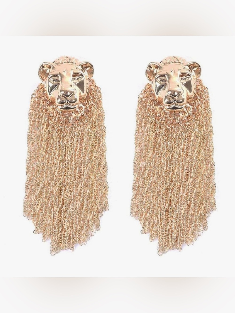 Stunning Neiman Marcus 14Kt Dip Lion Fringe earrings